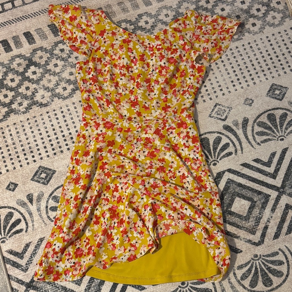 London Times Floral Yellow Dress